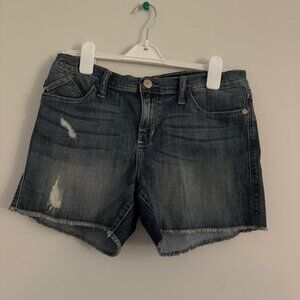 Rock & Republic Distressed Jean Shorts - Dark Blue